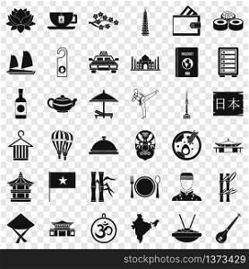 Dish icons set. Simple style of 36 dish vector icons for web for any design. Dish icons set, simple style