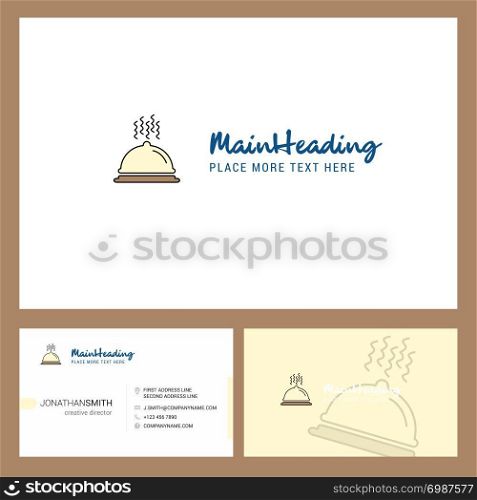 Dish Logo design with Tagline & Front and Back Busienss Card Template. Vector Creative Design