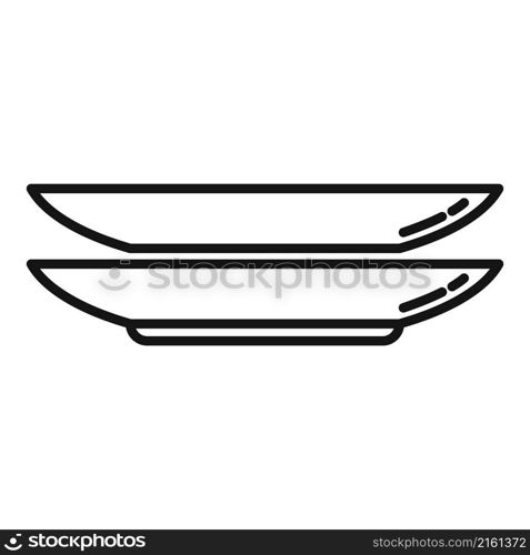 Dish plate icon outline vector. Dinner food. Lunch plate. Dish plate icon outline vector. Dinner food