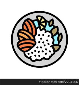 dish seafood color icon vector. dish seafood sign. isolated symbol illustration. dish seafood color icon vector illustration