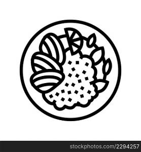 dish seafood line icon vector. dish seafood sign. isolated contour symbol black illustration. dish seafood line icon vector illustration