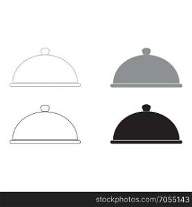 Dish the black and grey color set icon .. Dish it is the black and grey color set icon .