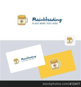 Dish vector logotype with business card template. Elegant corporate identity. - Vector