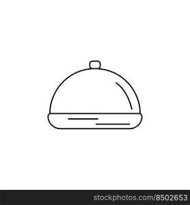 Dishes closed with cap line icon. Simple black outline kitchen container isolated vector. Accessory logo kitchen utensils. Web element kitchen and cooking. Dishes closed with cap line icon