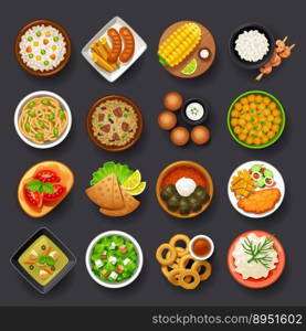 Dishes icon set-4 vector image