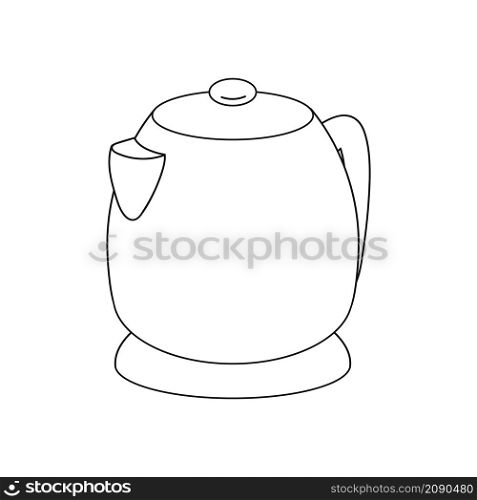 Dishware theme. Coloring book page for kids. Cartoon style. Vector illustration isolated on white background.