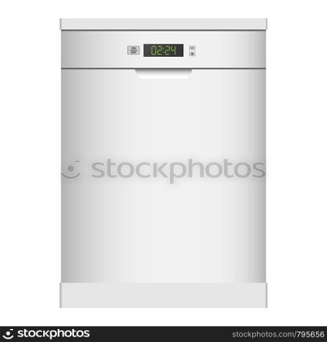 Dishwasher icon. Realistic illustration of dishwasher vector icon for web design. Dishwasher icon, realistic style