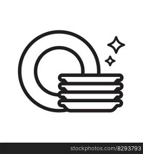Dishwasher icon vector. Dishwasher sign. Cleaning symbol.