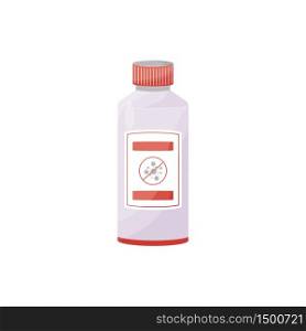 Disinfectant cartoon vector illustration. Antibacterial agent in plastic bottle flat color object. Sanitizer liquid, hand cleaner, antiseptic in container isolated on white background. Disinfectant cartoon vector illustration