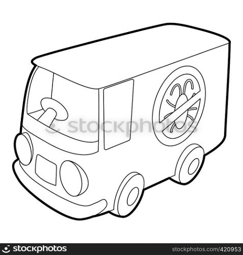 Disinfection car icon. Outline illustration of disinfection car vector icon for web. Disinfection car icon, outline style