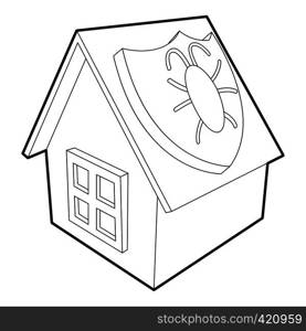 Disinfection house icon. Outline illustration of disinfection house vector icon for web. Disinfection house icon, outline style