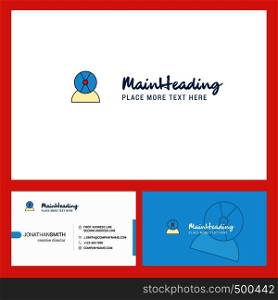 Disk avatar Logo design with Tagline & Front and Back Busienss Card Template. Vector Creative Design