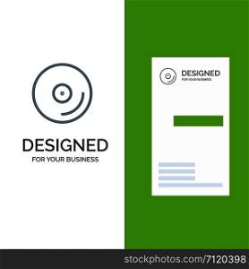 Disk, Cd, Media, Video Grey Logo Design and Business Card Template