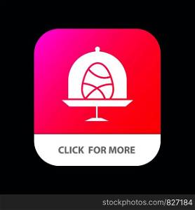 Disk, Egg, Food, Easter Mobile App Button. Android and IOS Glyph Version