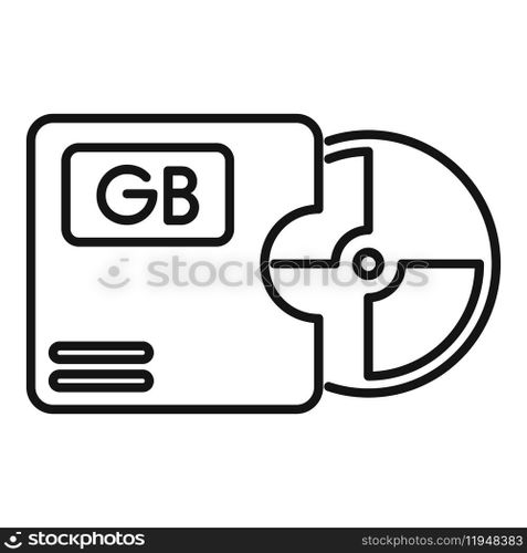Disk gb focus solid icon outline vector. Cloud size byte. Computer flash plastic. Disk gb focus solid icon outline vector. Cloud size byte