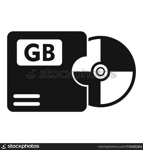 Disk gb focus solid icon simple vector. Cloud size byte. Computer flash plastic. Disk gb focus solid icon simple vector. Cloud size byte