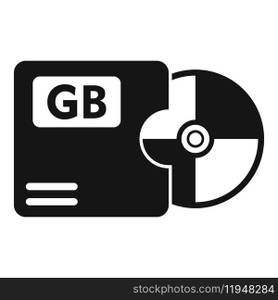 Disk gb focus solid icon simple vector. Cloud size byte. Computer flash plastic. Disk gb focus solid icon simple vector. Cloud size byte
