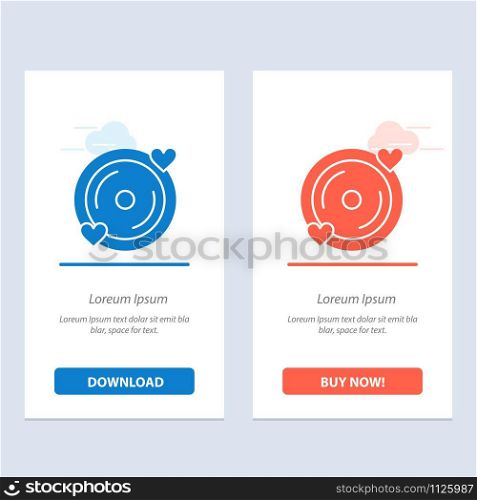 Disk, Love, Heart, Wedding Blue and Red Download and Buy Now web Widget Card Template