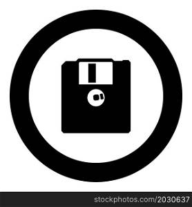 Diskette floppy disk storage concept icon in circle round black color vector illustration image solid outline style simple. Diskette floppy disk storage concept icon in circle round black color vector illustration image solid outline style