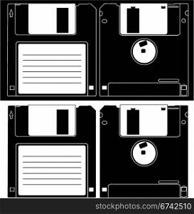 Diskette of 3.5 inches. A vector illustration. It is adapted for a light and dark background.