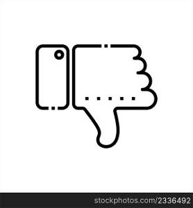 Dislike Icon, Dislike Hand Thumb Down Icon Vector Art Illustration