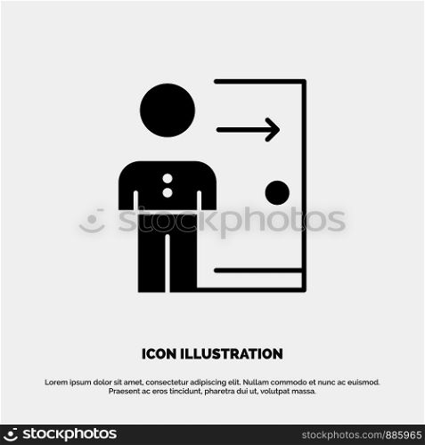Dismissal, Employee, Exit, Job, Layoff, Person, Personal solid Glyph Icon vector