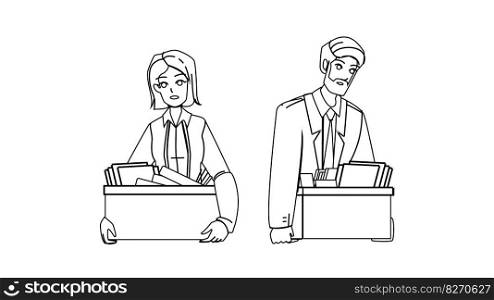 dismissal office vector. job loss, employee fired, business work, jobless career, employment, unemployed worker dismissal office character. people Illustration. dismissal office vector