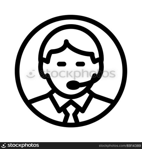 dispatcher male, icon on isolated background