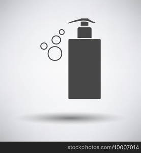 Dispenser Of Liquid Soap Icon. Dark Gray on Gray Background With Round Shadow. Vector Illustration.