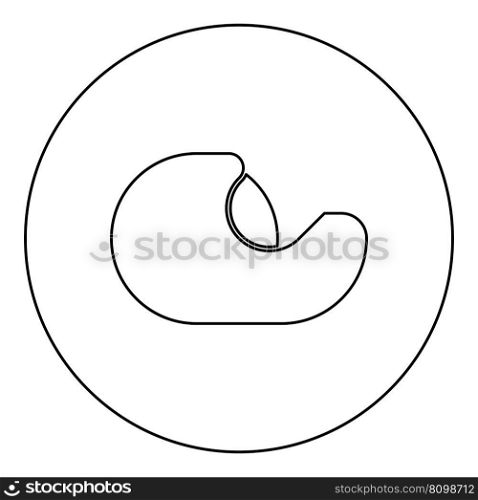 Dispenser with scotch tape adhesive for table icon in circle round black color vector illustration image outline contour line thin style simple. Dispenser with scotch tape adhesive for table icon in circle round black color vector illustration image outline contour line thin style