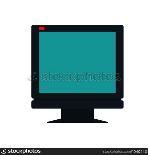 Display monitor vector computer screen design isolated white blank. Illustration equipment device electronic technology digital lcd icon. Flat business front view desktop PC panel frame office