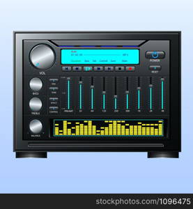 Display of music The front of the equalizer audio player control panel Object shape wallpaper Illustration vector gradient colorful background