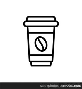 disposable coffee cup icon vector line style