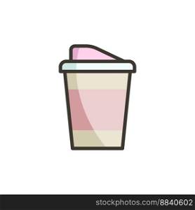 Disposable cup icon vector design templates simple and elegant color