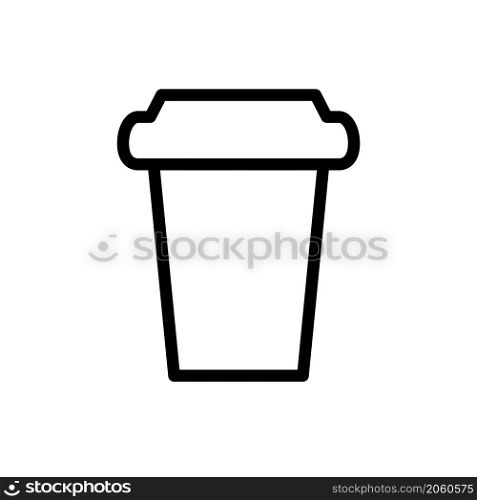 disposable cup icon vector line style