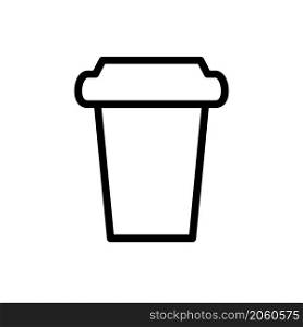 disposable cup icon vector line style