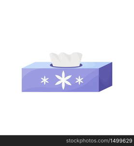 Disposable wipes cartoon vector illustration. Paper napkins package flat color object. Skincare, bathroom accessory. Personal hygiene products in cardboard box isolated on white background. Disposable wipes cartoon vector illustration