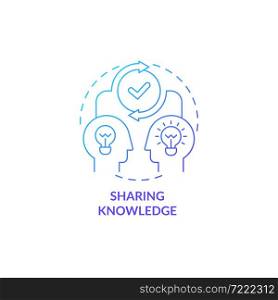 Disseminate knowledge concept icon. Working experience exchange. Brainstorming process. Learning and teaching abstract idea thin line illustration. Vector isolated outline color drawing. Disseminate knowledge concept icon