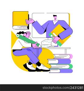 Distance learning abstract concept vector illustration. Distance education, off campus learning, online degree, video conferencing, distancing, smart classroom, watching webinar abstract metaphor.. Distance learning abstract concept vector illustration.