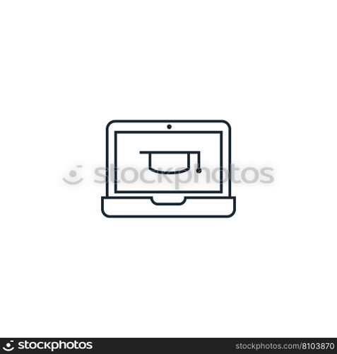 Distance learning creative icon from e-learning Vector Image