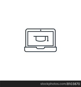 Distance learning creative icon from e-learning Vector Image