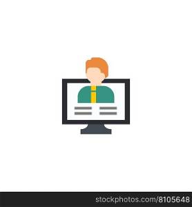 Distance teacher creative icon from e-learning Vector Image