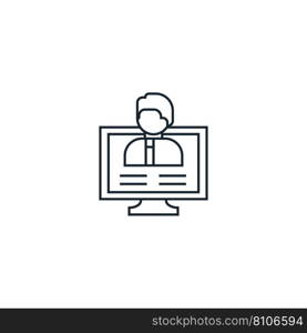 Distance teacher creative icon from e-learning Vector Image