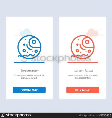 Distant, Gas, Giant, Planet Blue and Red Download and Buy Now web Widget Card Template