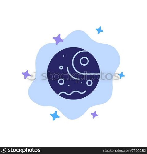 Distant, Gas, Giant, Planet Blue Icon on Abstract Cloud Background