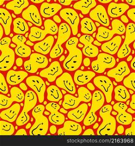 Distorted Happy Smiles Vector Seamless Pattern Design. Great for spring summer, fabric, textile, background, scrap booking, gift wrap, accessories, and clothing.
