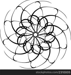 Distorted Sketch radiating abstract shape Vector Illustration