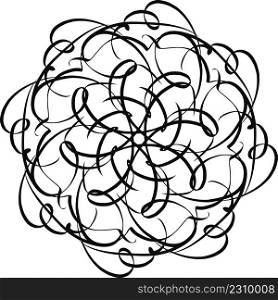 Distorted Sketch radiating abstract shape Vector Illustration