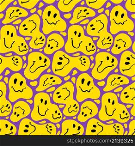 Distorted Smile Vector Seamless Pattern Design