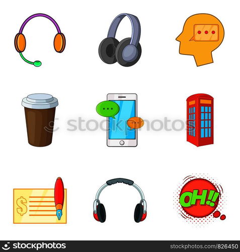 Distraction from work icons set. Cartoon set of 9 distraction from work vector icons for web isolated on white background. Distraction from work icons set, cartoon style